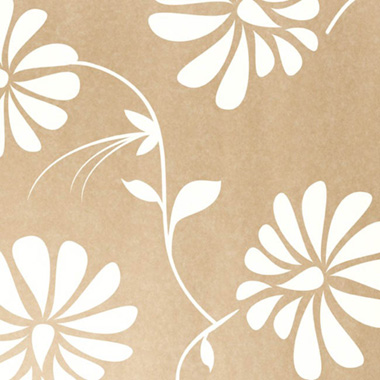 Kraft Paper 50gsm Pack 100 Brown Floral White (50x70cm)