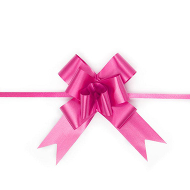 Ribbon Pull Bow HotPink (32mmx53cm) Pack 25