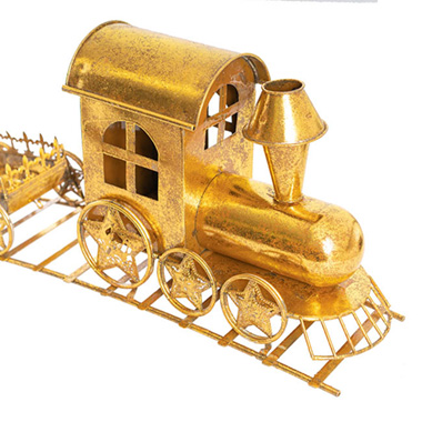 Metal Train Decoration Gold (80cm Long)