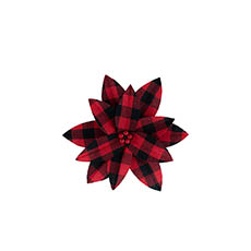 Christmas Flowers & Greenery - Tartan Fabric Xmas Flower Clip Red (30cm)