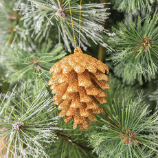 Hanging Christmas Pinecone Pack 4 Copper Gold (7.6cmH)