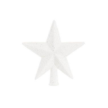 Glitter Star Tree Topper White (20cmH)
