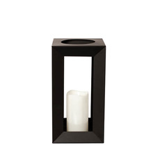 Candle Lanterns - Metal Lantern Square Black Medium (17x32cm)