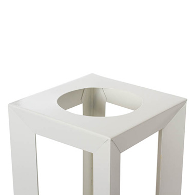 Metal Lantern Square White Large (17.5x39.5cm)