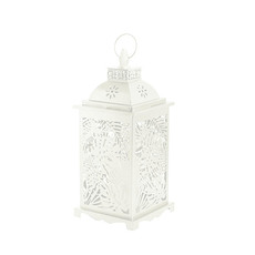 Candle Lanterns - Metal Leaf Lantern With LED Candle White (17Dx39cmH)