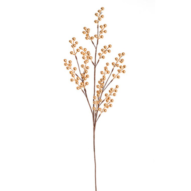 Christmas Flowers & Greenery - Christmas Berry Long Stem Spray Gold (85cmH)