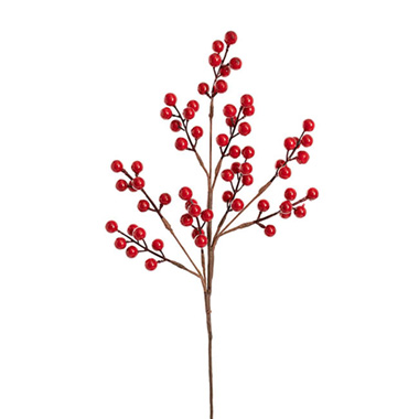 Christmas Flowers & Greenery - Christmas Red Berry Spray Red (43cmH)