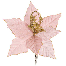 Christmas Flowers & Greenery - Christmas Flower Clip Soft Pink (28Dx6cmH)