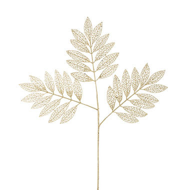 Christmas Flowers & Greenery - Artificial Leaf Glitter Spray Gold (70cmH)