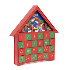 LED Nativity Scene Advent Calendar Red (41.5x7.3x45cm)