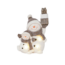 Two Snowman with LED Decoration (26x17x37cmH)