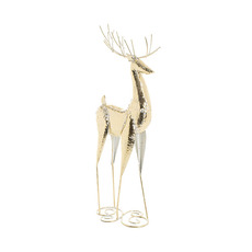 Christmas Ornaments - Standing Metal Reindeer Gold (20x12x51cmH)