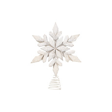 Christmas Tree Decorations - Tree Topper Snowflake White (25x32cmH)