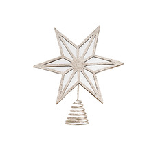 Christmas Tree Decorations - Tree Topper Mirror Star Champagne (24x27cmH)