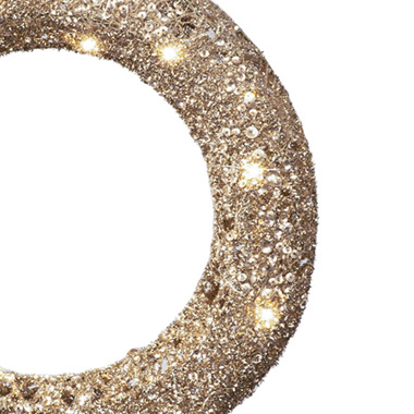 LED Glitter Wreath Gold (45cmD)