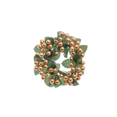 Christmas Wreath - Berry Wreath Candle Holder Gold (12cmD)