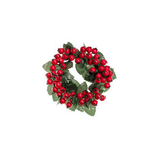 Christmas Wreath - Berry Wreath Candle Holder Red (12cmD)
