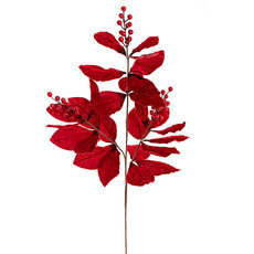 Christmas Flowers & Greenery - Christmas Berry & Leaf Spray Red (70cmH)