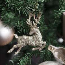 Hanging Reindeer Pack 4 Champagne (12.5cmH)