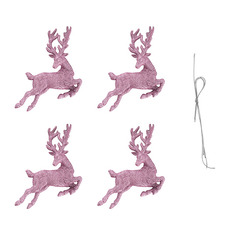 Hanging Reindeer Pack 4 Blush Pink (12.5cmH)