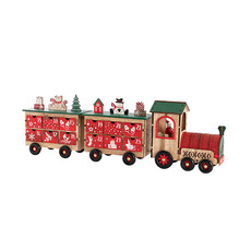 Christmas Ornaments - Advent Calendar Wooden Train Red (60.5x9x19cmH)
