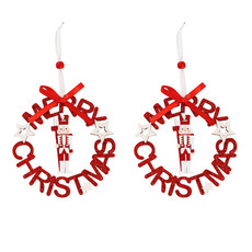 Christmas Hanging Nutcrackers Pack 2 Red (12.5cmD)