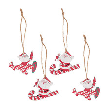 Hanging Santa Claus Set 8 Red & White (13x1.5cm)