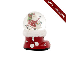 Christmas Ornaments - Santas Boot LED & Music Snow Globe (10cmDx16.5cmH)