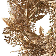 Mixed Fern Leaf Wreath Gold (50cmD)