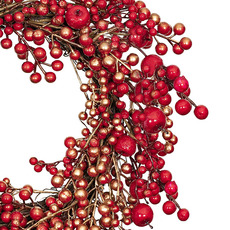 Apple & Berry Mix Wreath Red & Gold (50cmD)