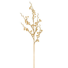 Christmas Flowers & Greenery - Berry Branch Metallic Gold (73cmH)