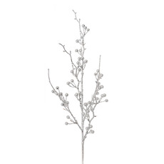 Christmas Flowers & Greenery - Berry Branch Frosty White (73cmH)