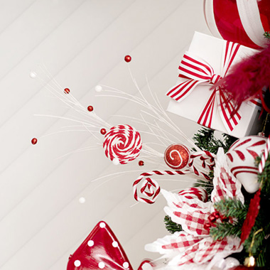 Christmas Candy Spray Red & White (80cmH)