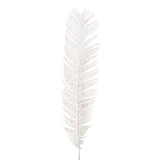 Long Feather Glitter Leaf Pearl White (140cmH)
