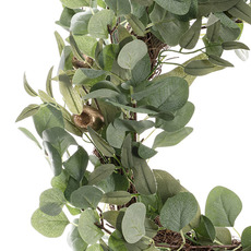Eucalyptus Gold Gumnut Wreath Green (50cmD)