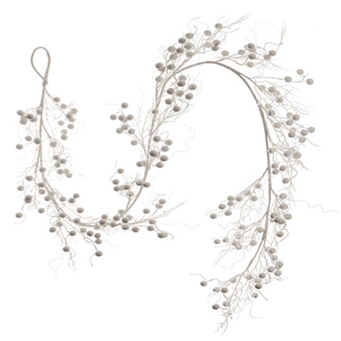Christmas Garlands - White Berry & Twig Garland White (190cmL)