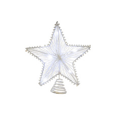 Christmas Tree Decorations - LED Metal Star Tree Topper White (22cmH)