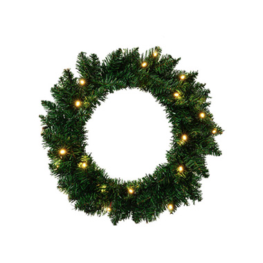 LED Arrow Pine Wreath Green (40cmD)
