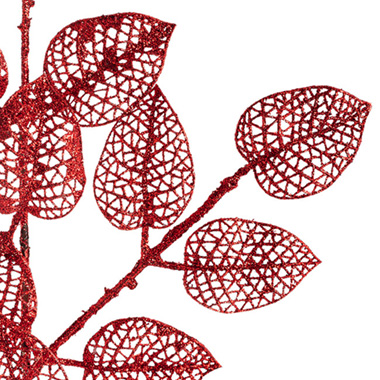 Vein Leaf Spray Red (76cmH)