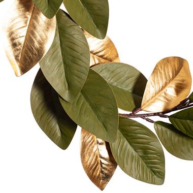 Magnolia Leaf Garland Gold & Green (150cmL)