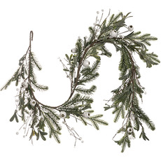 Christmas Garlands - Pine Mistletoe & White Gumnut Garland Green (150cmL)