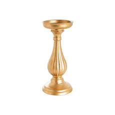 Christmas Candle Holder Gold (10.5x10.5x24cmH)