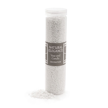 Glass Stones - Crushed Glass Sand 2-5mm Clear White (650g Jar)