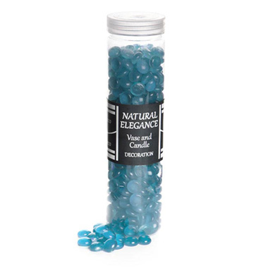 Glass Pebbles - Glass Gems Mini Ice Blue 700g Jar (12.5mm)