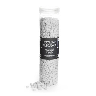 Coloured Pebbles - Pebbles Mini Dyed 5-15mm White (800gm Jar)