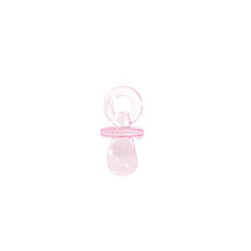 Party Decorations - Acrylic Baby Charms Pacifier Pack 12 Baby Pink (31x15mm)