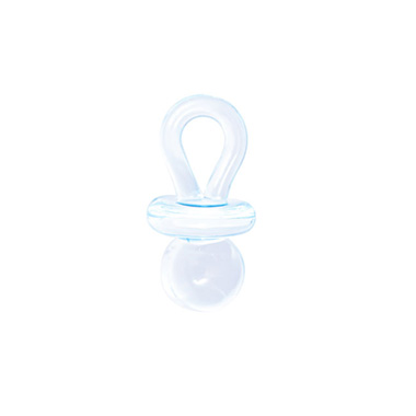 Favour Decorations - Baby Shower Acrylic Charms Pacifier Pack 12 Blue (46x23mm)