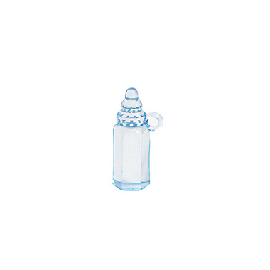 Favour Decorations - Baby Shower Acrylic Charms Bottle Pack 12 Blue (36x15mm)