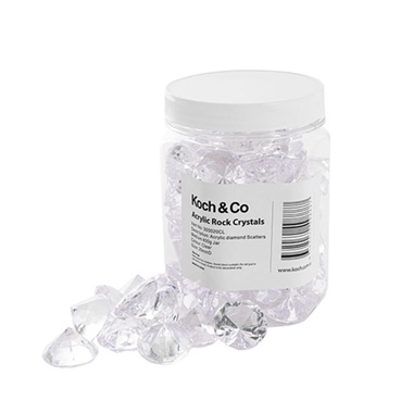 Acrylic Diamond Scatters 29mmD Medium Clear (400g Jar)