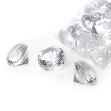 Acrylic Rocks - Acrylic Diamond Scatters X-Large Clear (38mm) 400g Bag